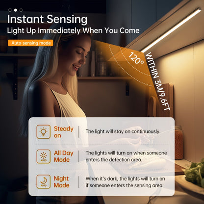 Two-Piece 7.9-Inch Motion Sensor Cabinet Light Set with Remote, USB Charging and Three Light Colors