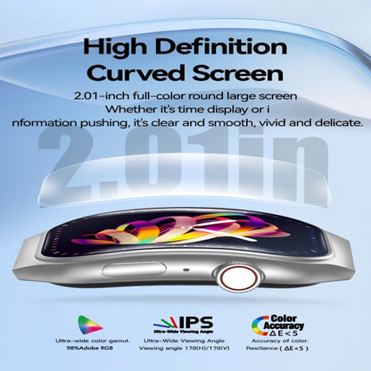 Smartwatch 1.96 Inch Curved HD Display with Bluetooth 5.2 Calling and Fitness Readouts in Three Colors
