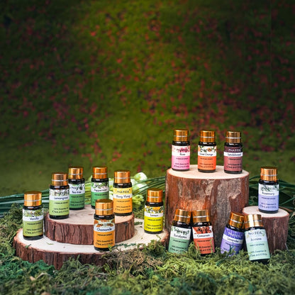 15-Bottle Essential Oil Gift Set with 5ml Assorted Scents in Black Presentation Box for Diffuser Use