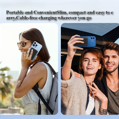5000mAh-Labeled Magnetic Wireless Power Bank with White Ring Bundle or Blue Upgrade Option