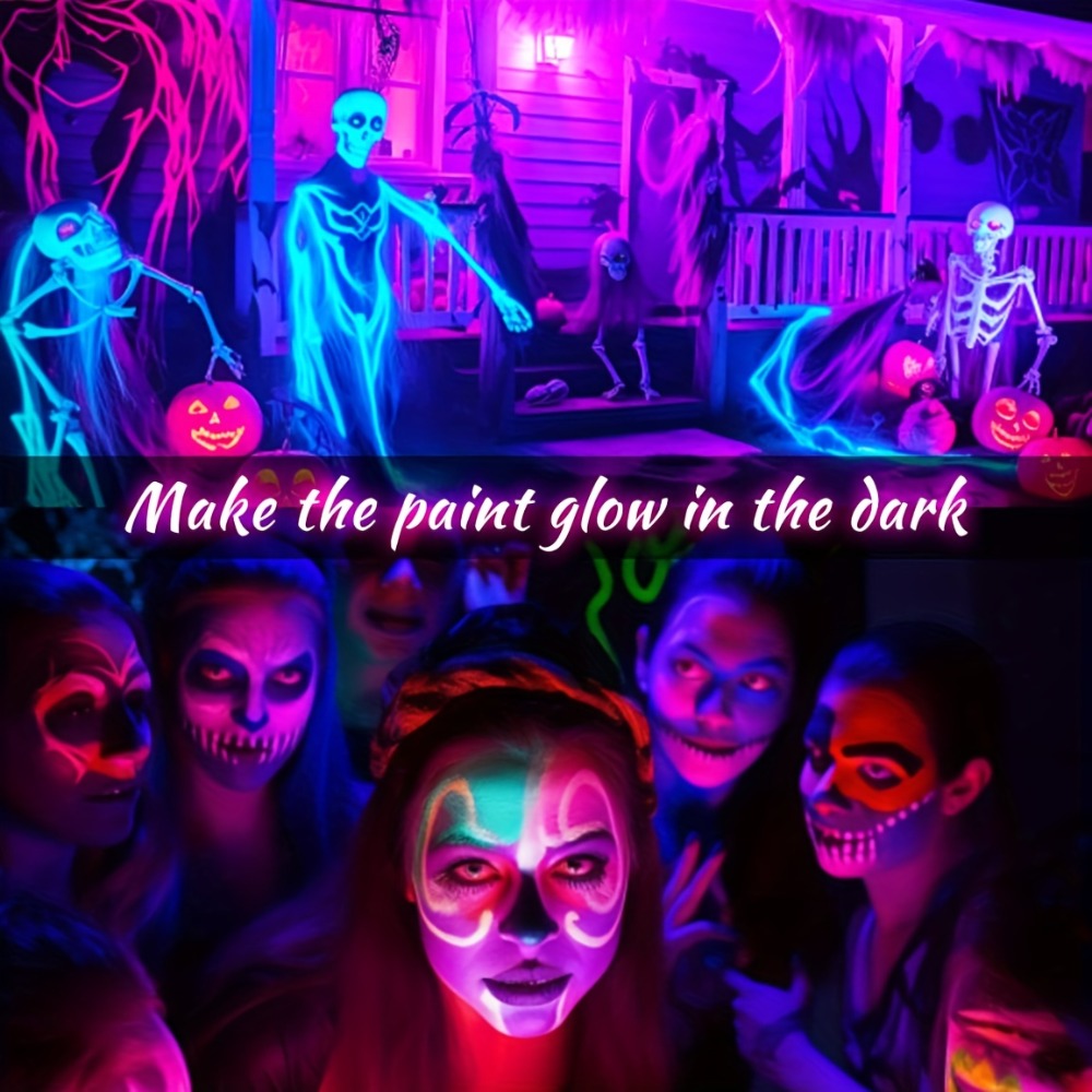 Black Light Bulbs 6 Pack A19 E26 LED UV Bulbs 9W 60W Equivalent 390-400nm UVA Glow in the Dark for Party Neon Poster Body Art Halloween Indoor Use 120V Shatterproof