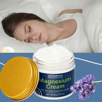 Body Cream SKIDNRYKA Magnesium 80g Jars Two-Piece Set with Chamomile Eucalyptus and Lavender Callouts