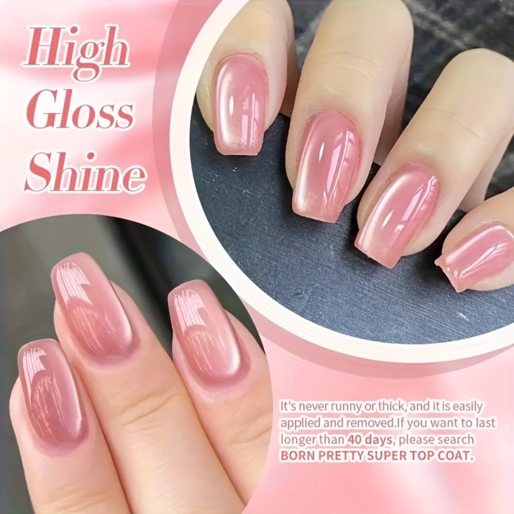 Gel Nail Polish in 15ml Pink Holographic Rainbow Cat-Eye Finish with Magnetic UV/LED Cure for Nail Art