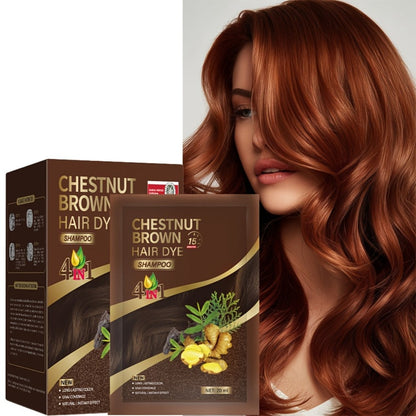 Hair Color Shampoo Sachets 10-Pack with Black, Deep Coffee, Coffee and Chestnut Brown Shade Options
