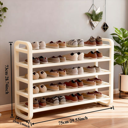 5-Tier Shoe Rack Organizer for Entryway, Space-Saving Narrow Shoe Storage Shelf, Multi-Layer Floor Mount, Holds 18 Pairs, No Assembly Tools Needed