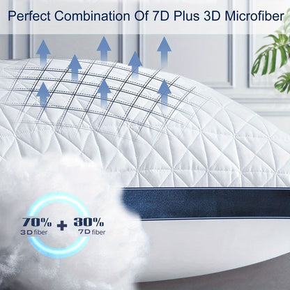 Pillow Set for Beds in Standard, Queen or King Size with Gusseted Edges and 2- or 4-Piece Options