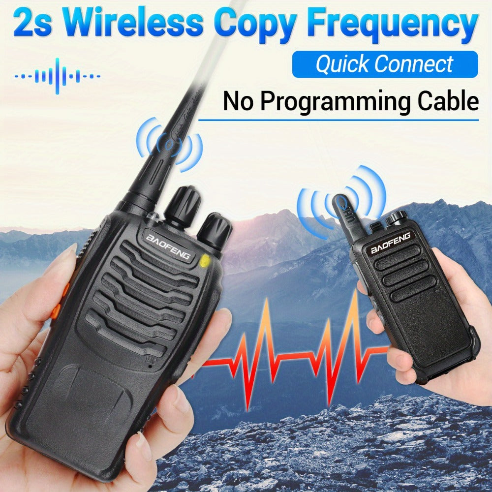 Baofeng BF-888S Walkie Talkie 2-Pack - Long Range UHF Two Way Radio, Wireless Frequency Copy, Portable Ham Radio for Hunting, Hiking, Camping & Emergency