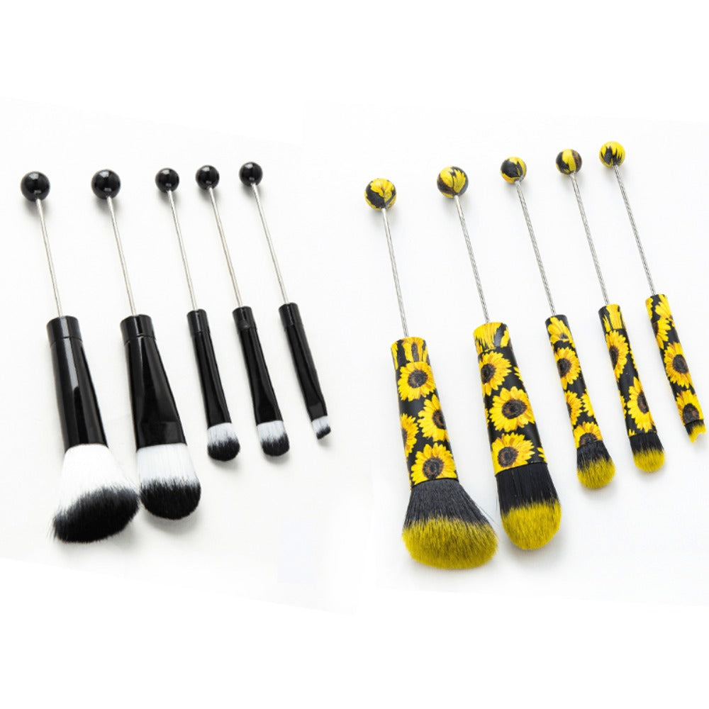 Makeup Brush Set, 10-Piece Bead-Ready ABS Handle Collection with Polyester Bristles and Eleven Color Options