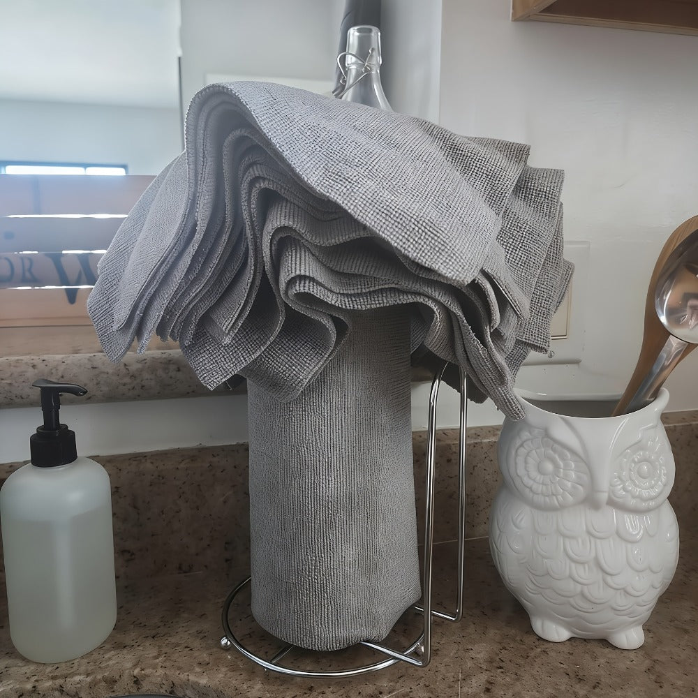 Reusable Tear-Away Cleaning Cloth Roll in Beige, Blue, Green, Pink or Gray with 50- or 100-Piece Options