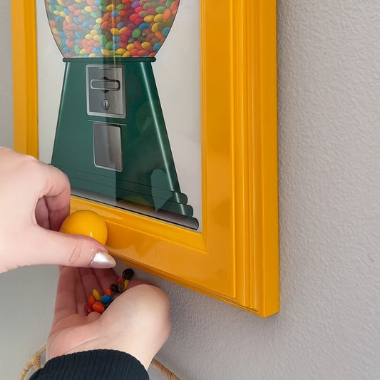 Wall Mounted Photo Frame Candy Dispenser with Shelf – Space Saving Treat & Nut Storage Holder for Home Office Decor