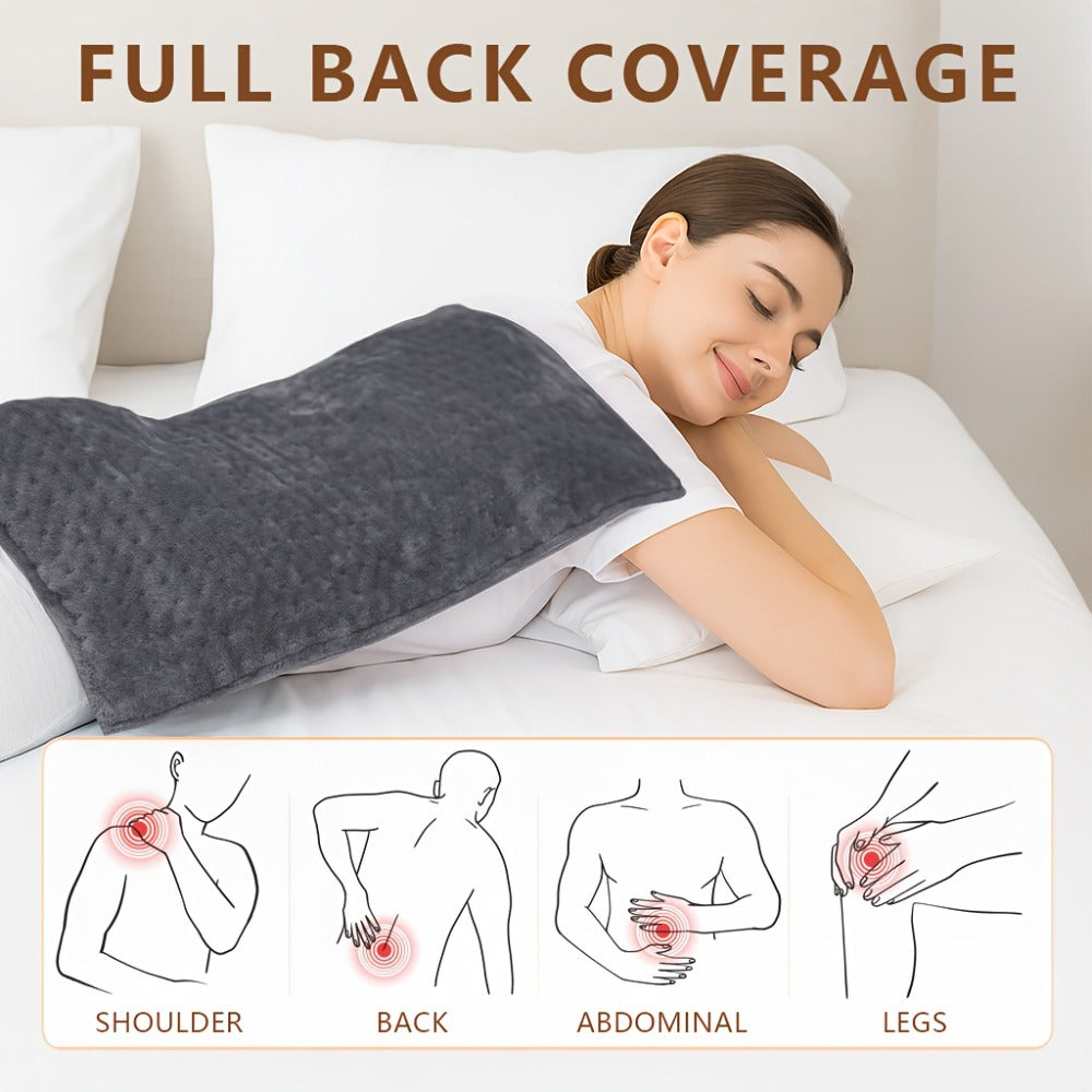 Heating Pad for Back & Neck Pain Relief – Ultra Soft Flannel, Fast Heating, Dry & Moist Heat, Auto Shut-Off, Machine Washable (Small 12x15in / Standard 12x24in / Large 17x33in)