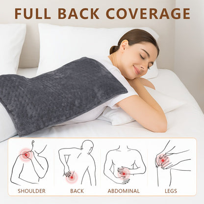 Heating Pad for Back & Neck Pain Relief – Ultra Soft Flannel, Fast Heating, Dry & Moist Heat, Auto Shut-Off, Machine Washable (Small 12x15in / Standard 12x24in / Large 17x33in)