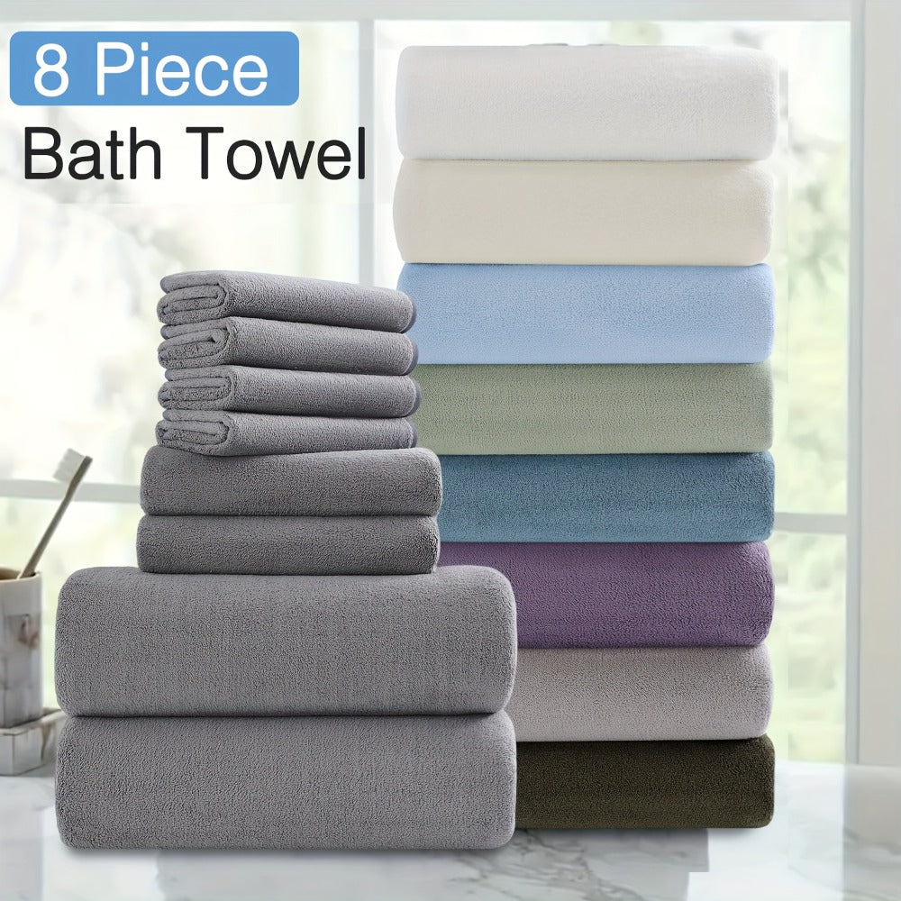 Twenty-Piece Bath Towel Set with Eight Large Towels and Twelve Washcloths in Ten Exact Color Options