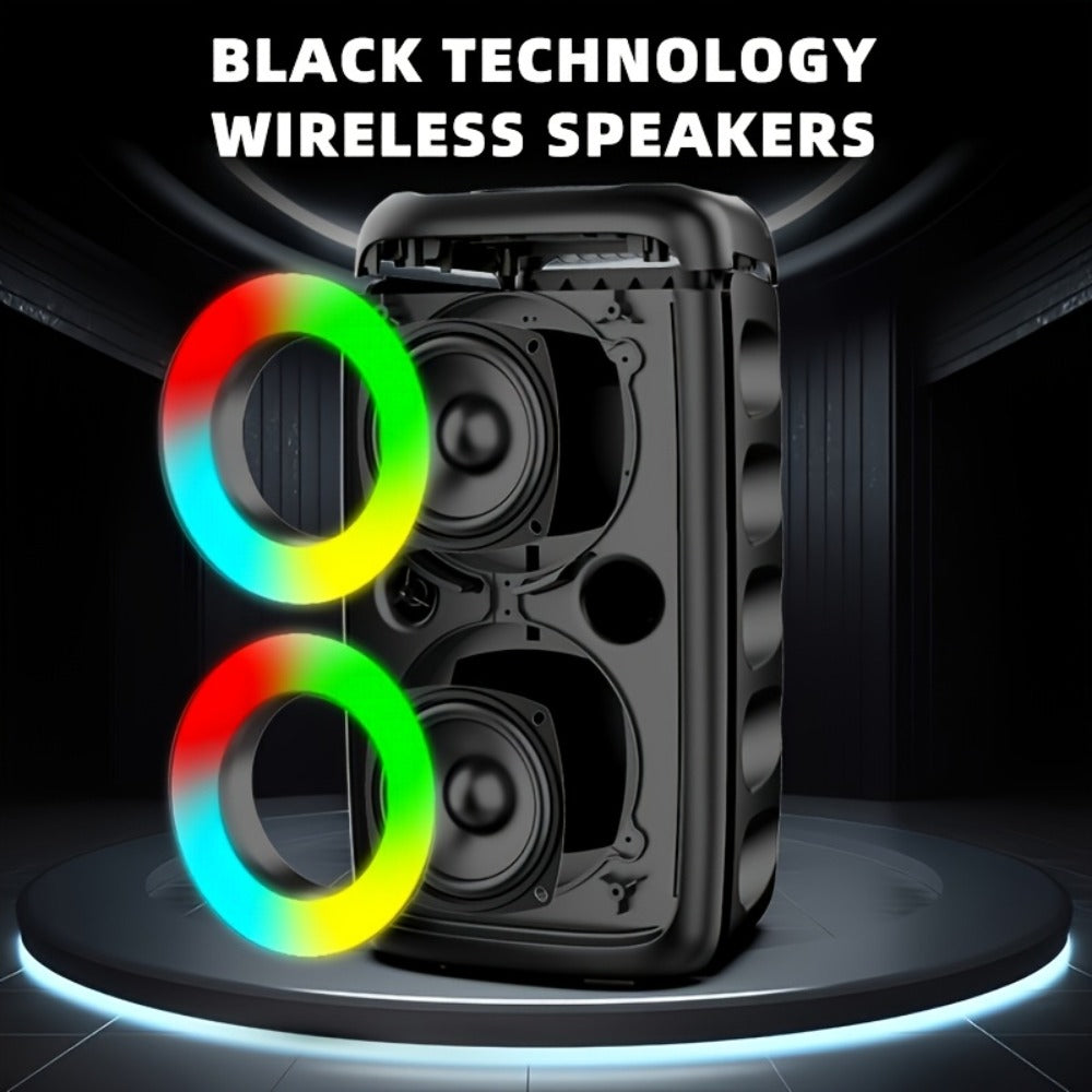 Wireless Bluetooth Speaker with Color LED Lights, MOKiN KTS-1265 Portable Party Speaker, Bass Boost
