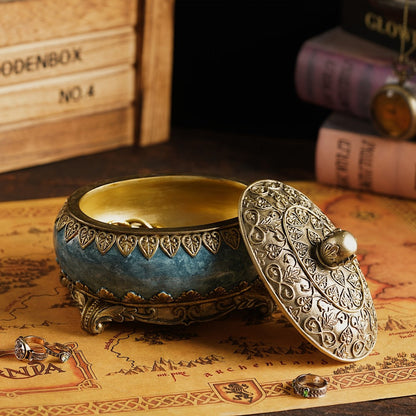 Jewelry Organizer Ornate Lidded Storage Box in Red, White or Blue for Rings, Earrings and Bracelets