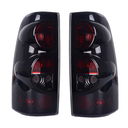 Tail Lights for Chevy Silverado 1500 2500 3500 1999-2006 & GMC Sierra 1999-2003 – Direct Replacement Pair | Black Housing | Smoked Gray / Red / Smoked Lens Options