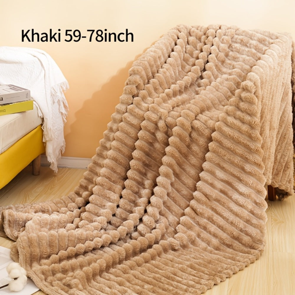500gsm Heavy Plush Blanket – Ultra Thick Soft Warm Fluffy Blanket for Bed, Sofa & Travel, Baby to Double Size, 5 Colors