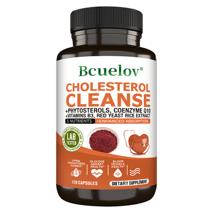 Herbal Supplement with Bcuelov Label, Phytosterols CoQ10 and Red Yeast Rice Capsules, 120 Count