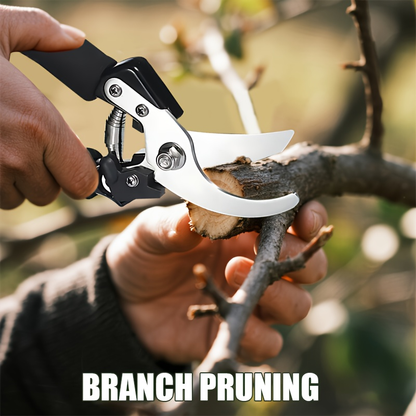 Stainless Steel Pruning Shears, 8.27 Inches with Sharpening Stone in One- or Two-Set Options