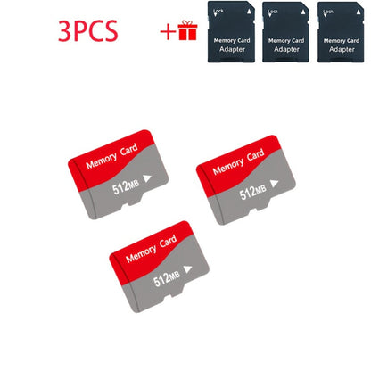 MicroSD Memory Card 3-Pack in 128MB, 256MB or 512MB Capacity Options with Full-Size SD Adapters