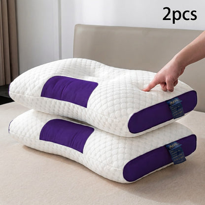 Two-Pillow Contoured Neck Pillow Set in Five Color Options with 74 x 47 cm Pictured Size for Home Use