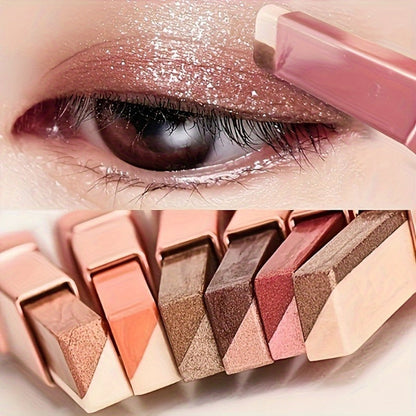 Dual-Color Eyeshadow Stick Set 6pcs Waterproof Smudge-Proof — Highly Pigmented Twist-Up Eye Shadow Pencil Kit, No Brush Needed Easy Blending Matte & Shimmer Eye Makeup for Women & Girls