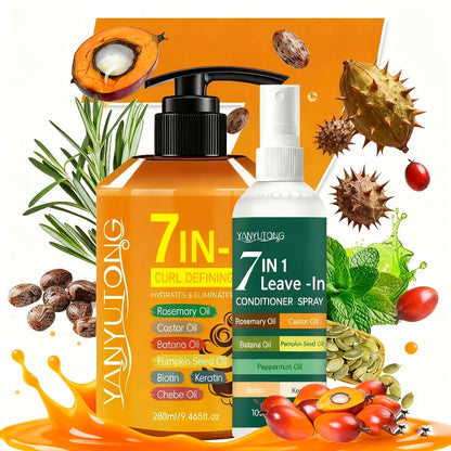 Two-Piece Curl Styling Set with 280ml Pump Cream, 100ml Leave-In Spray and Six Named Formula Markers