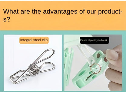 Stainless Steel Hanging Laundry Drying Rack with Square or Round Frame and 30, 40 or 50 Garment Clips