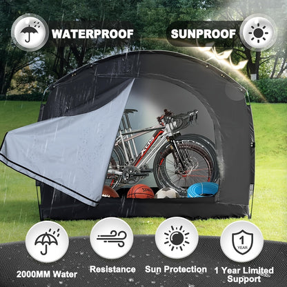 Portable Outdoor Storage Tent with Zipper Door, Carry Bag and 86 x 59 x 73-Inch Black Frame Shelter