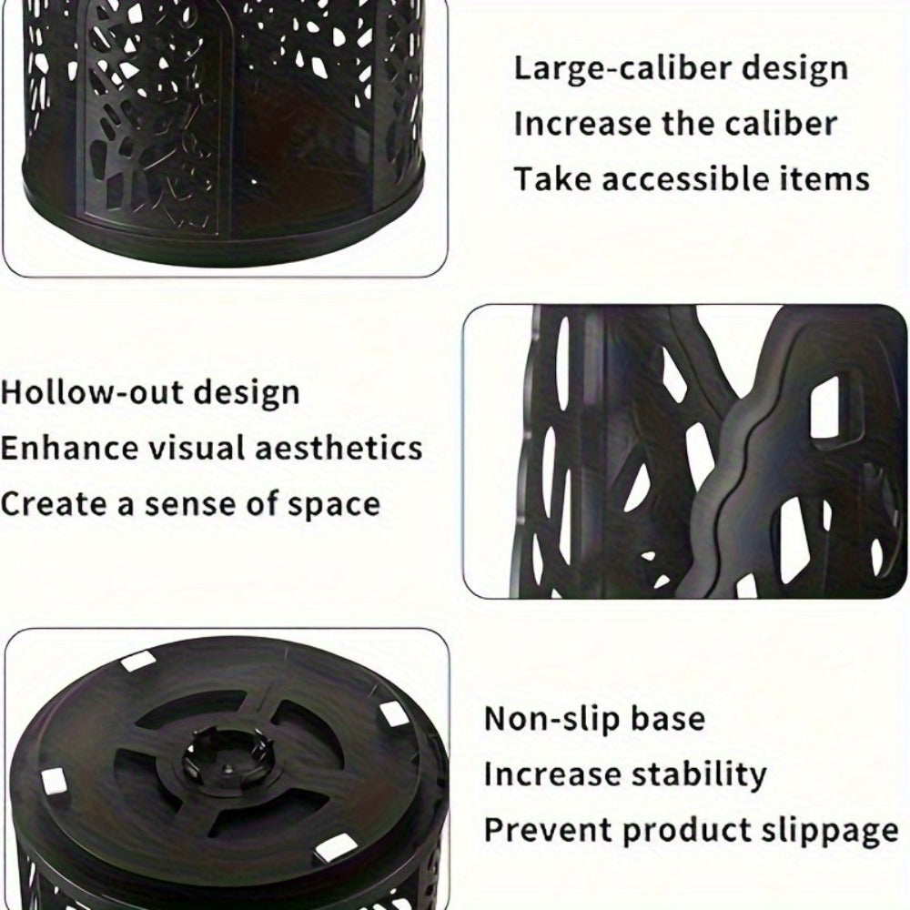 Paper Cup Holder Kitchen Organizer 4-Compartment Rotating Dispenser with Detachable Design in Two Colors