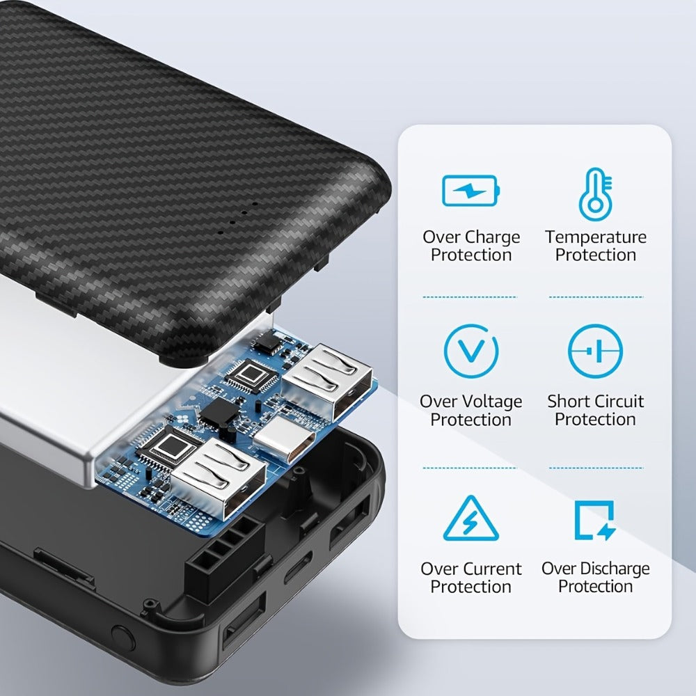 Power Bank 20000mAh 5V/3A for Heated Clothing with USB-C Input/Output, Single or Two-Pack Sets