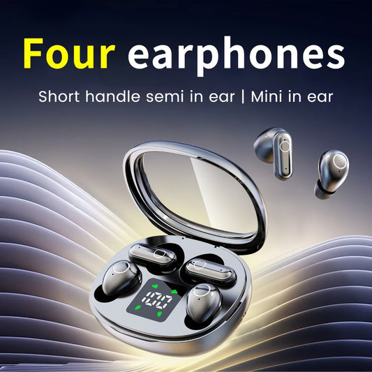 Sleep Mini Earbuds 2 Pairs Wireless Bluetooth In-Ear Headphones Long Battery Life HD Calling 3 Colors Sport Use Single Compartment Case All Seasons