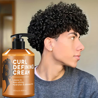 280ml Curl Styling Cream with Argan and Jojoba Oils in an Amber Leave-In Pump Bottle for Wavy Hair