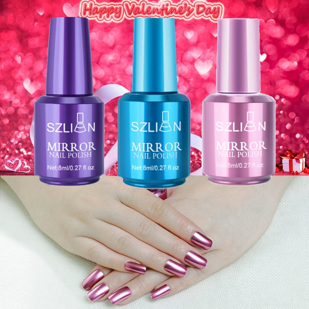 Three-Color Metallic Nail Polish Sets in Elegant, Popular, Summer or Christmas Shade Collections