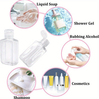 40-Pack 60 ml Clear Travel Bottles with Flip Caps for Shampoo, Conditioner, Soap and Lotion