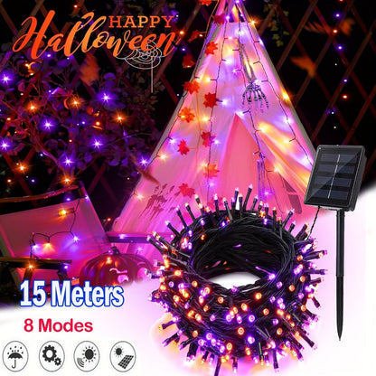 Solar Rope Lights Outdoor – Waterproof Fairy String Lights with Remote Control 8 Modes 1200mAh Battery for Garden Patio Fence Tree Wedding Party – Multicolor Cold White Purple Yellow – 49-115FT
