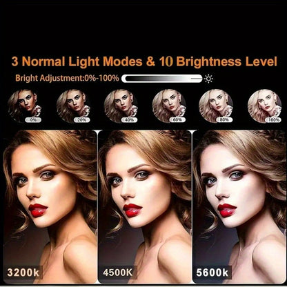 Ring Light 10 Inch with Tripod Stand & 2 Phone Clips – Dimmable LED Selfie Light for TikTok, YouTube, Makeup, Live Streaming, Video Calls, Photography & Home Studio Lighting Kit