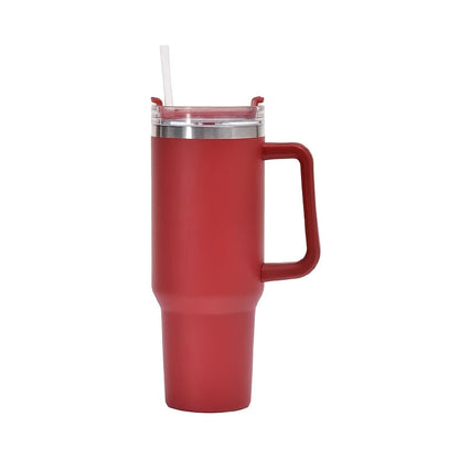 40 oz Insulated Stainless Steel Tumbler with Handle and Straw Lid in 15 Checkout Color Options