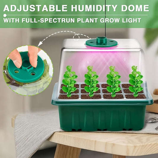 Seed Starter Kit with Grow Light LED | Indoor Mini Greenhouse Germination
