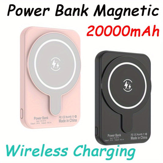 Magnetic Wireless Power Bank 20000mAh for iPhone 16 15 14 13 12 Pro Max Plus – Mini Portable Charger with Fast Charging USB-C Output, Slim External Battery Pack, Great Gift for Travel & Daily Use