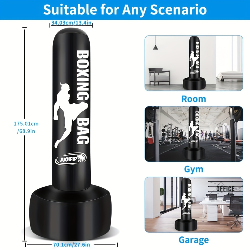 69-Inch Freestanding Inflatable Punching Bag with Fillable Base for Indoor or Outdoor Fitness Training