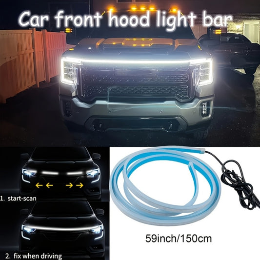 LED Engine Through-Light Bar 70 Inch High-Brightness White Light 2000-3000LM – Auto Welcome Mode Steering Effect 12V Wiring for Car SUV Universal Fit