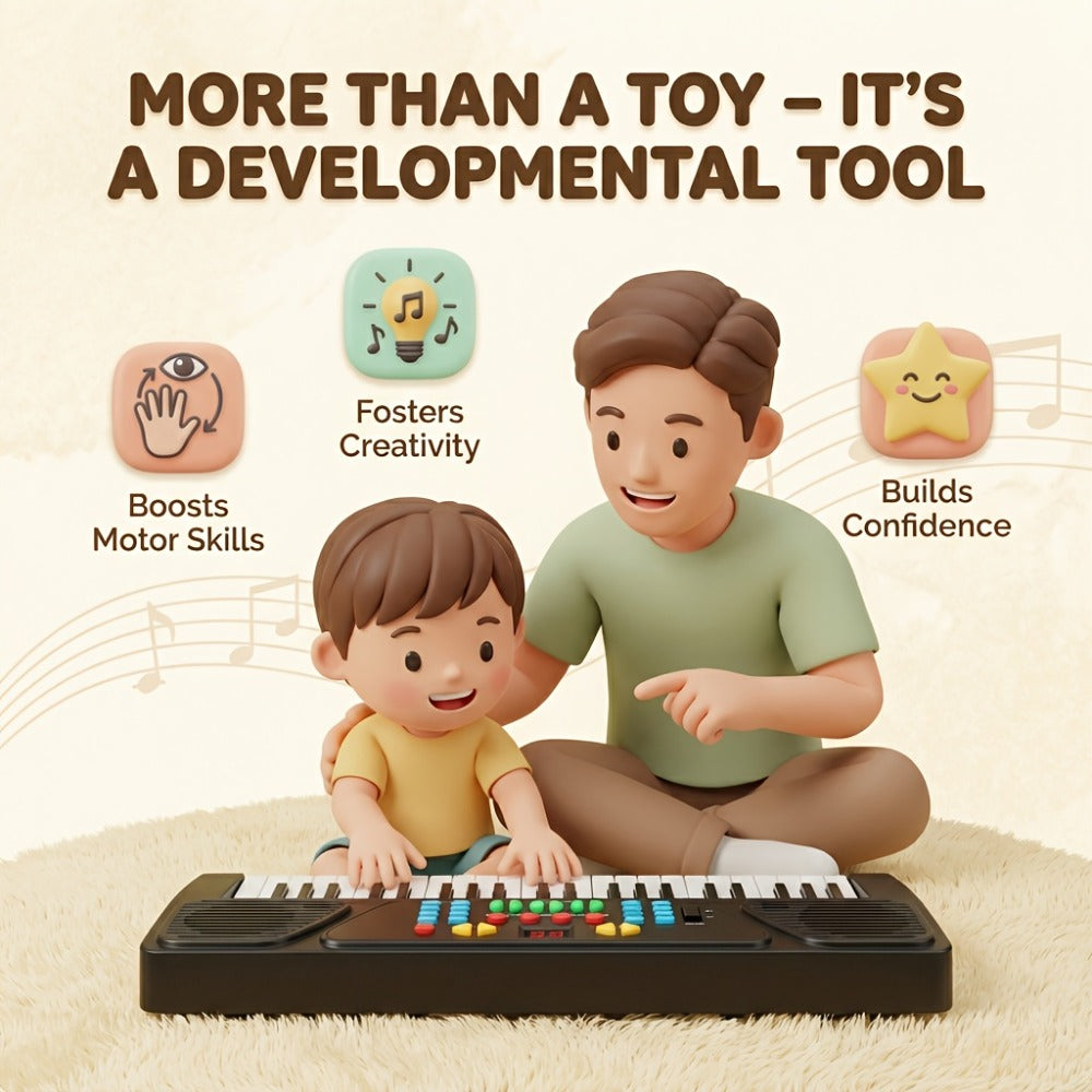 Kids Electronic Piano 37 Keys with Microphone, USB Powered Keyboard for Young Learners, Sing-Along Music Education Toy, Family Fun for Parents & Children, Birthday Celebration Musical Gift for Boys & Girls Ages 3+