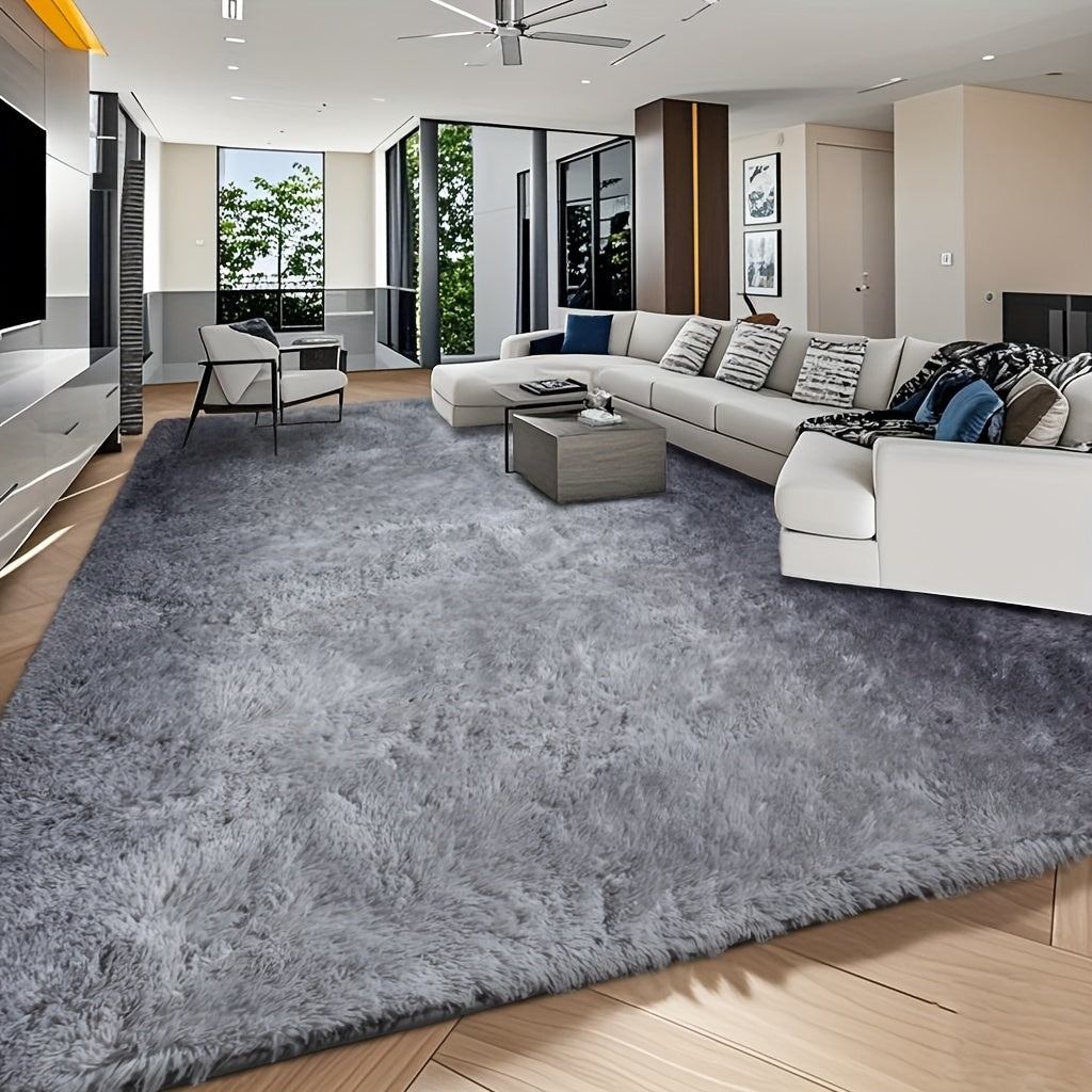 Area Rug 8x10 Plush Shag with 1.7-Inch Pile and Nine Machine-Washable Colors for Living Spaces