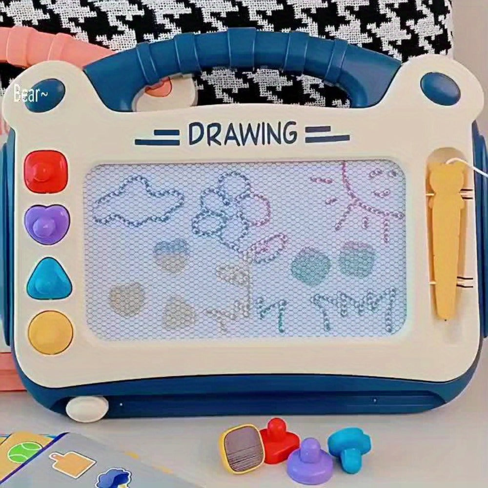 Kids Drawing Board with 4 Stamps 4 Holders and 1 Pen Educational Doodle Board Toy for Boys Girls Toddlers Learning Art Table Desk Birthday Gift