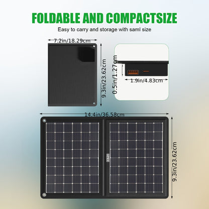 30W Foldable Solar Charging Panel - 2-in-1 Portable Design, USB Port, Fast Charge for Smartphones, Tablets & Action Cameras, Lightweight for Camping, Hiking & Travel