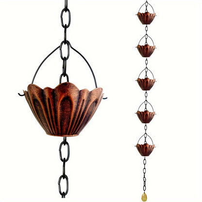 Rain Chain | Metal Flower Downspout Diverter Garden Patio House Decor