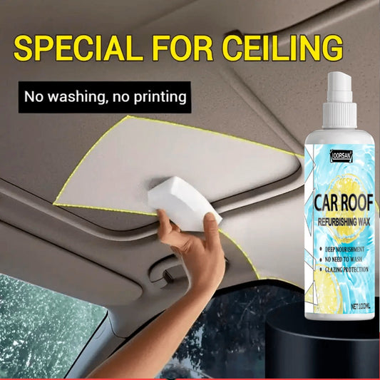 Automotive Interior Plastic Repair Agent 3.38oz - Dashboard Door Panel Steering Wheel Seat Restorer, Moisturizing Gloss & Wrinkle Repair with Applicator Sponge