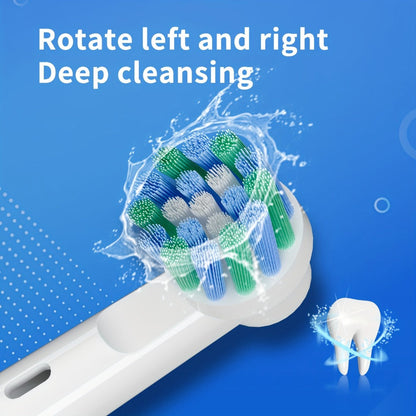 Electric Toothbrush with Eight Round Brush Heads, Three Modes, Induction Charging, IPX7 Rating and Travel Case