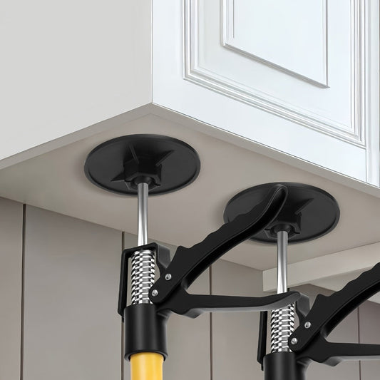 Telescopic Support Rods 2-Pack Third Hand Support System – 11.8–45.3 Inch Adjustable Steel Props, 88 lb Load Capacity, Thickened Base, for Drywall, Cabinet, Panel & Ceiling Installation